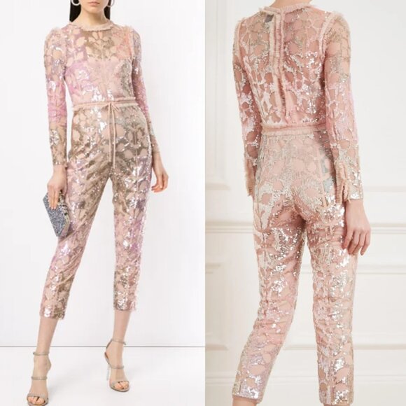 Needle & Thread Tiled Sequin Jumpsuit 10 - Picture 2 of 9
